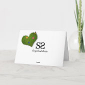 ハート形の芝生によっては蝶が開花します カード (裏面)