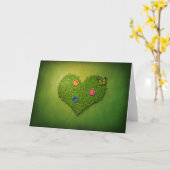 ハート形の芝生によっては蝶が開花します カード (黄色い花)