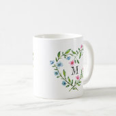 ハート形の花のリース コーヒーマグカップ (正面右)