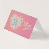 ハート形の花フレームとのサンキューカード (正面)