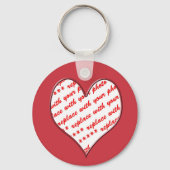 ハート形の赤いフォトフレーム キーホルダー (正面)
