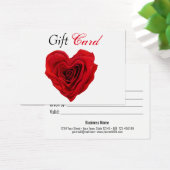 ハート形の赤いローズバレンタインのギフト券 (デスク)