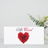 ハート形の赤いローズバレンタインデーのギフトカード (スタンド正面)