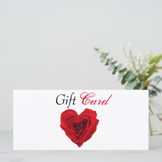ハート形の赤いローズバレンタインデーのギフトカード (スタンド正面)