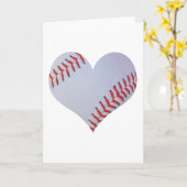 ハート形の野球の挨拶状 カード (黄色い花)
