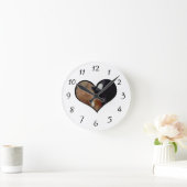 ハート形の陰陽のマットの容認 ラウンド壁時計 (ホーム)