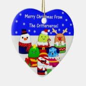ハート形の陶磁器のクリスマスのオーナメント セラミックオーナメント (右)