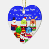 ハート形の陶磁器のクリスマスのオーナメント セラミックオーナメント (左)