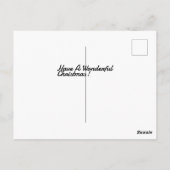 ハート形の雪玉を持つ雪の中の白熊 ポストカード (裏面)