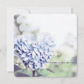 ハート形の青いアジサイのメイソン·ジャ結婚ーズ 招待状 (裏面)