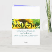 ハート形の青いアジサイ サンキューカード (裏面)