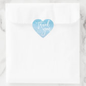 ハート形の青い水色ありがとうステッカー ハートシール (バッグ)