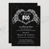 ハート形の骨手パーティーハロウィーン 招待状 (正面/裏面)