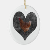 ハート形の鶏のクリスマスのオーナメント セラミックオーナメント (右)