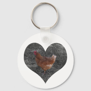 ハート形の鶏Keychain キーホルダー