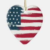 ハート形アメリカ国旗 | アメリカ愛国心の愛 セラミックオーナメント (右)