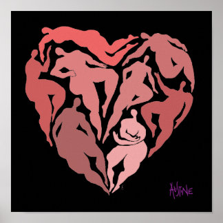 ハート形インスパイアのマティス姿 ポスター