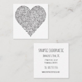 ハート形カイロプラクティック語照合 スクエア名刺