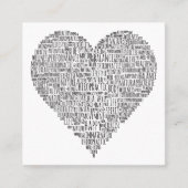 ハート形カイロプラクティック語照合 スクエア名刺 (正面)