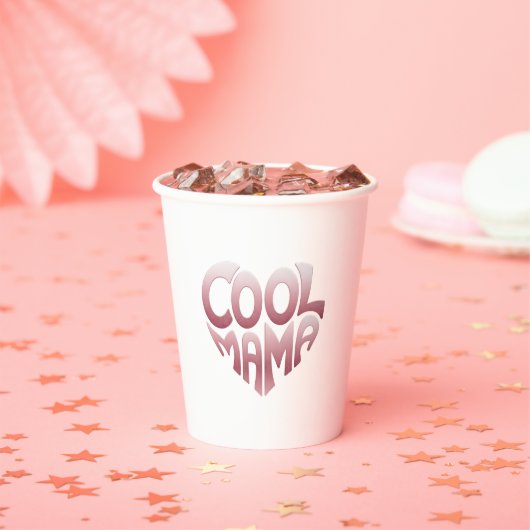ハート形タイポグラフィクールMAMA 紙コップ (インサイチュ)