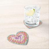 ハート形パステルキャンデーのハート ペーパーコースター (インサイチュ)