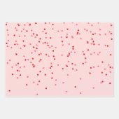 ハート形ピンクと赤いハート ラッピングペーパーシート (正面3)