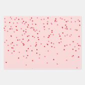 ハート形ピンクと赤いハート ラッピングペーパーシート (正面2)