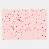 ハート形ピンクと赤いハート ラッピングペーパーシート (正面)