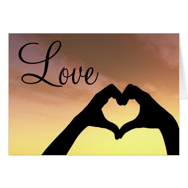 ハート形手のシルエット (正面横)