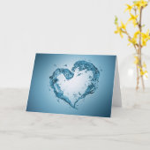 ハート形水ははねかけます カード (黄色い花)