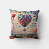 ハート形熱気球 クッション (正面)