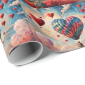 ハート形熱気球 ラッピングペーパー (ロールコーナー)