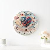ハート形熱気球 ラージ壁時計 (ホーム)