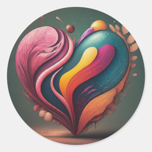 ハート形状デザイン ラウンドシール (正面)