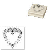 ハート形状バラパター縁どンアートスタンプ ラバースタンプ (押印)