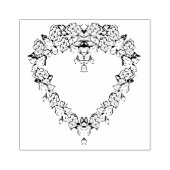 ハート形状バラパター縁どンアートスタンプ ラバースタンプ (インプリント)