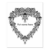 ハート形状バラパタ縁どン2アートスタンプ ラバースタンプ (インプリント)