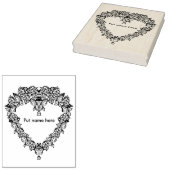 ハート形状バラパタ縁どン2アートスタンプ ラバースタンプ (押印)