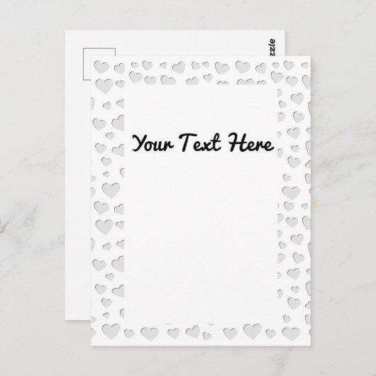 ハート形状フェイク紙カットアウト ポストカード (正面/裏面)