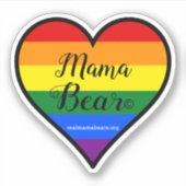 ハート形状プライドフラッグビニールシール シール (正面)