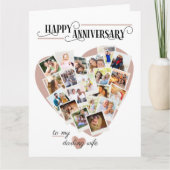 ハート形状写真モンタージュ結婚ビッグ記念日 カード (正面)