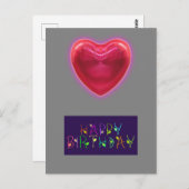 ハート形状誕生日カード ポストカード (正面/裏面)