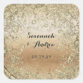 ハート形状黒印結婚印 スクエアシール (正面)