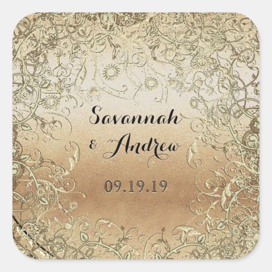 ハート形状黒印結婚印 スクエアシール (正面)