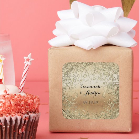 ハート形状黒印結婚印 スクエアシール (パーティー)