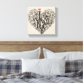ハート形状 キャンバスプリント (インサイチュ (寝室))
