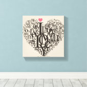 ハート形状 キャンバスプリント (インサイチュ (ウッドフロア))