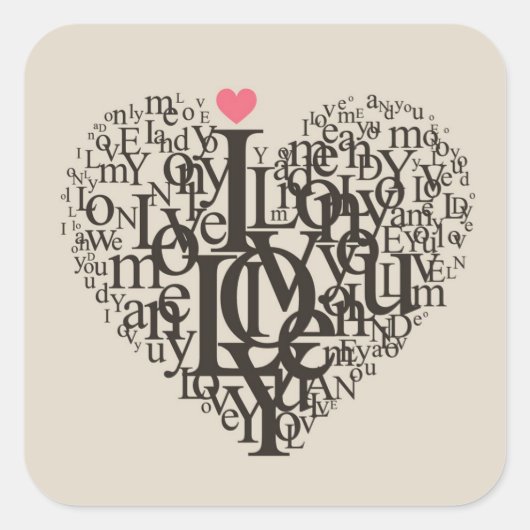 ハート形状 スクエアシール (正面)