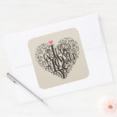 ハート形状 スクエアシール (封筒)