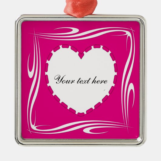 ハート形状 メタルオーナメント (正面)